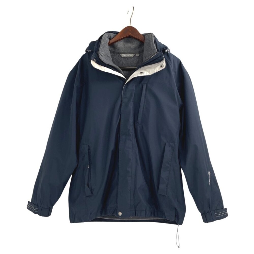 Pro Cam-Fis Gore-Tex Mens Medium Waterproof Jacket Nylon Fleece-Lined Navy